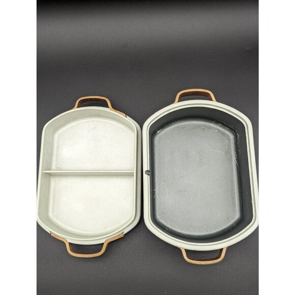 Vintage Supreme Stoneware Food Box with Leather Handles | Made in Canada - Picture 3 of 12